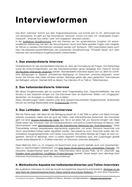 Pdf Workshop 2b "ErgÃ¤nzung - Interviewformen"