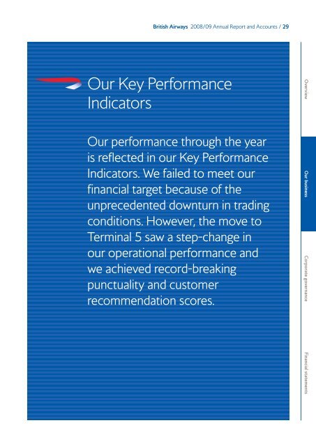 Our Key Performance Indicators (36kb pdf) - British Airways