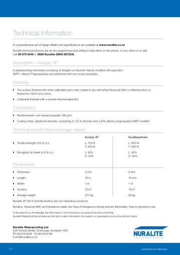 Technical Information - MJL Roofing Limited