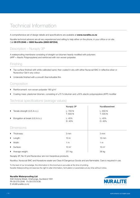 Technical Information - MJL Roofing Limited