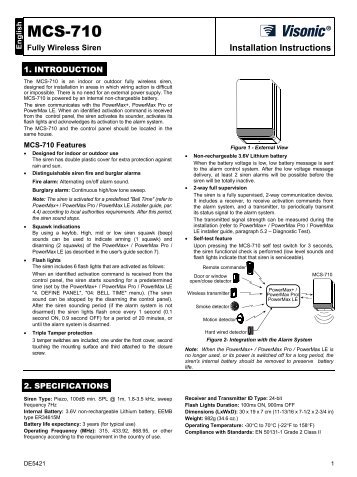 MCS-710 Instructions - SD Fire Alarms