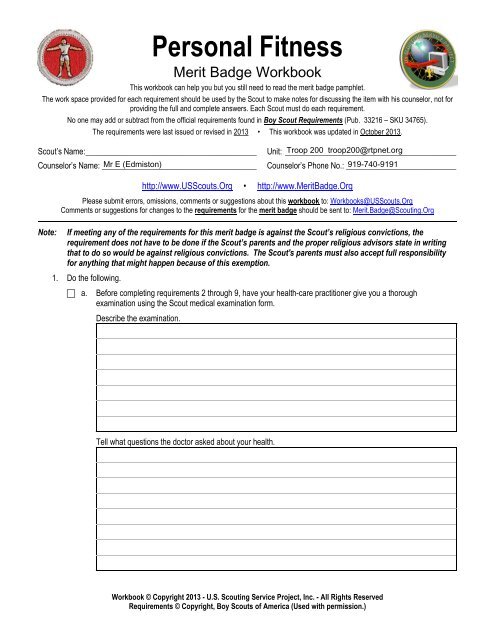 Personal Fitness Class Workbook (Adobe-PDF) - RTPnet
