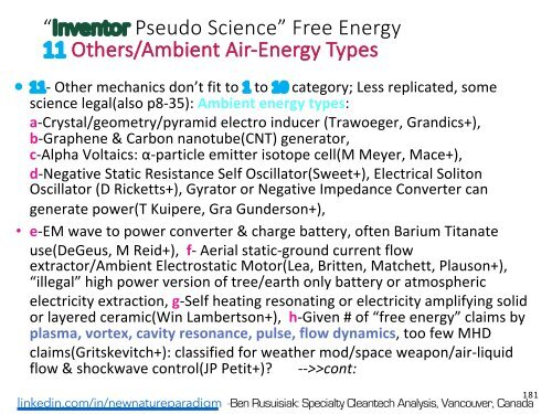 Fusione Fredda, Tesla, Onda Scalare, Campo di Torsione, «Energia libera»..= Tutti Pseudo-Scienza?(Riepilogo italiano) /  Cold Fusion, Tesla, "Free Energy", "Over-Unity".. = All Fake Science? 