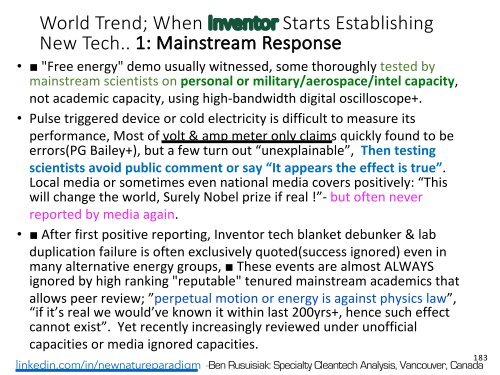 Fusione Fredda, Tesla, Onda Scalare, Campo di Torsione, «Energia libera»..= Tutti Pseudo-Scienza?(Riepilogo italiano) /  Cold Fusion, Tesla, "Free Energy", "Over-Unity".. = All Fake Science? 