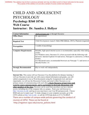 B360 Course Syllabus, Fall 2012, Hellyer - Psychology @ IUPUI