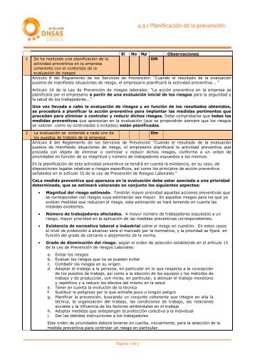 4.3.1 Planificación de la prevención. - CREA