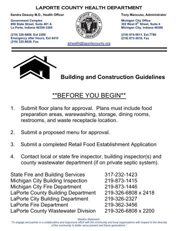 Building and Construction Guidelines - LaPorte County Government