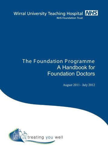 Foundation Trainee's Handbook 2011 - Wirral University Teaching ...