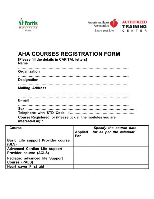 To Download Registration Form Fortis Healthcare