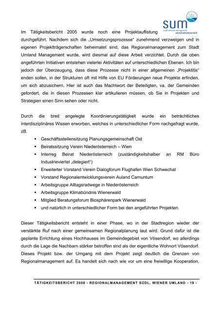 tätigkeitsbericht 2006 - Stadt-Umland Management