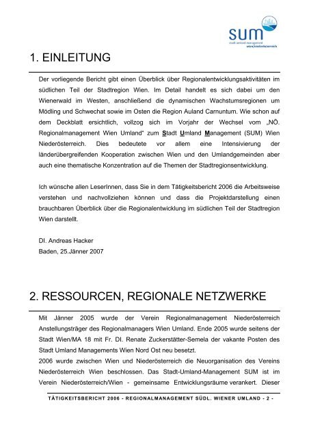 tätigkeitsbericht 2006 - Stadt-Umland Management