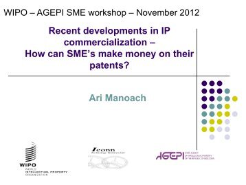 Recent developments in IP commercialization â How can ... - agepi