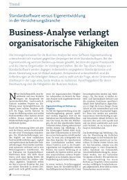 Business-Analyse verlangt organisatorische ... - solutionproviders