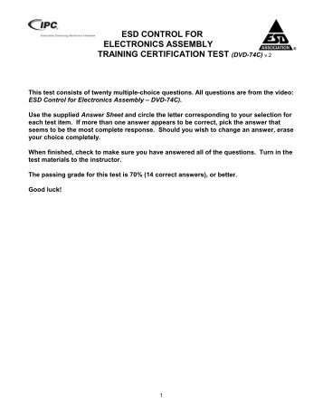 Certification Exam - IPC Training Home Page