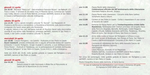 il programma completo - Comune di San Pietro in Casale