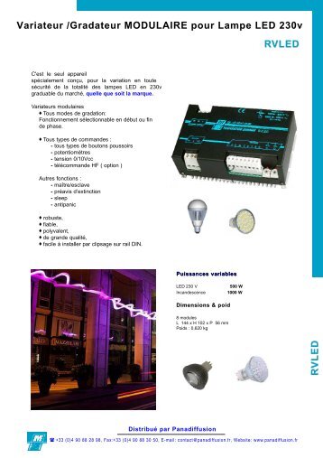 Variateur /Gradateur MODULAIRE pour Lampe LED 230v