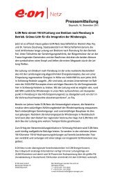 Pressemitteilung - E.ON Netz GmbH