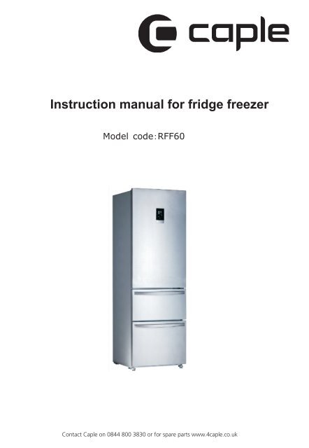 Instruction Manual For Fridge Freezer Caple