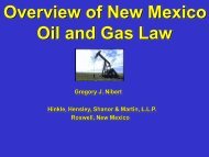 Overview of New Mexico Oil and Gas Law