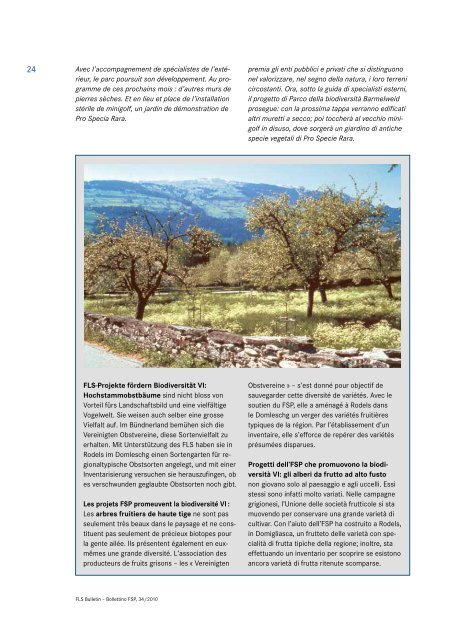 FLS-Bulletin Nr. 34 - Fonds Landschaft Schweiz