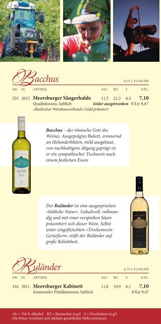 Preisliste sePteMBer 2013 - Winzerverein Meersburg eG