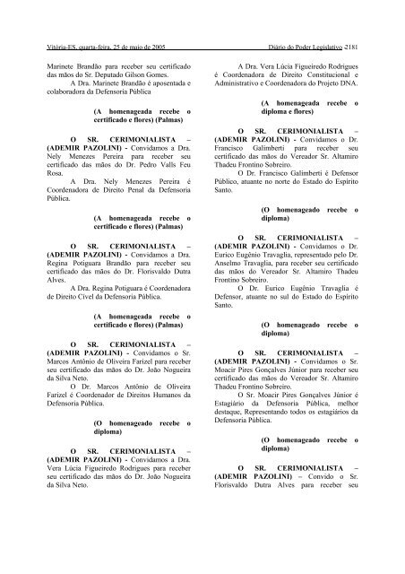 DIÃRIO OFICIAL PODER LEGISLATIVO - AssemblÃ©ia Legislativa do ...