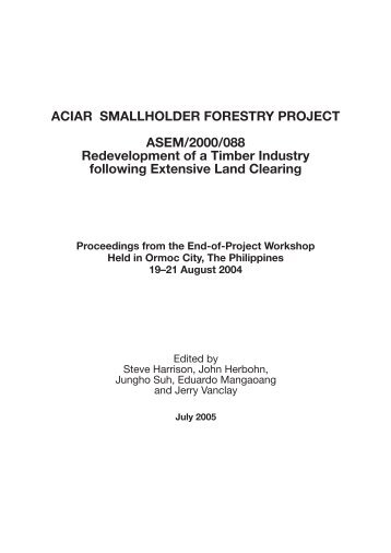 Overview of timber demand and supply on Leyte Island ... - UQ eSpace