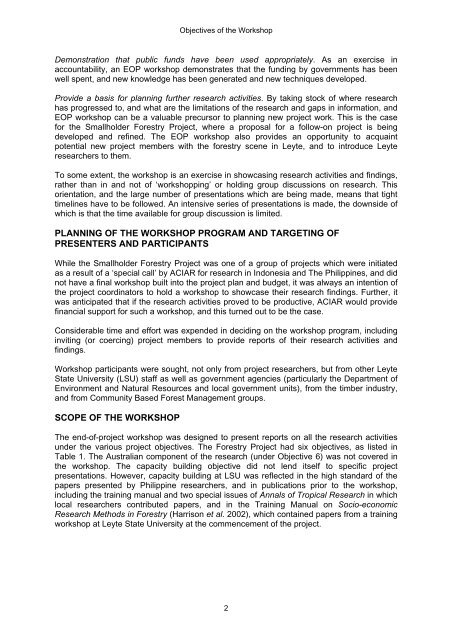 Overview of timber demand and supply on Leyte Island ... - UQ eSpace