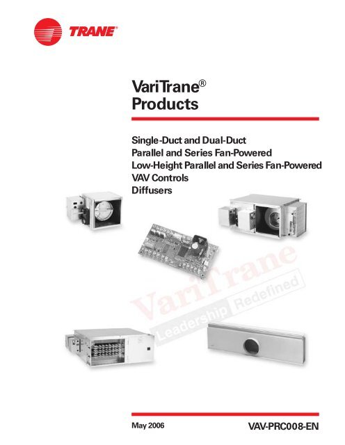 VariTrane VAV and Controls Catalog PRODUCT NOTE This ... - Dalkia