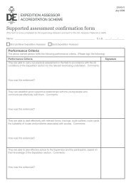 Supported assessment confirmation form