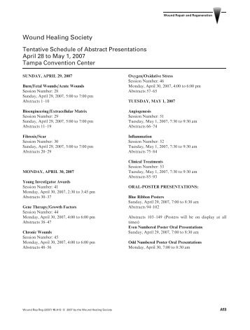 the 2007 Abstract Presentations - Wound Healing Society