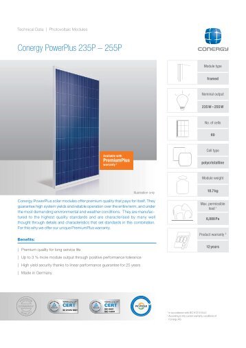 Conergy PowerPlus 235-255 P [PDF] - SOLARKAUF