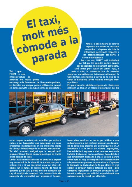 PDF Revista Taxi nÃ‚Âº136 - Institut MetropolitÃƒÂ  del Taxi