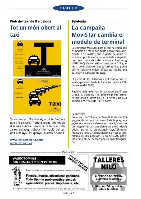 PDF Revista Taxi nÃ‚Âº136 - Institut MetropolitÃƒÂ  del Taxi