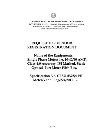 REQUEST FOR VENDOR REGISTRATION ... - Cescoorissa.com