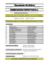 Gemeinderatssitzung 9. Dezember 2010 (240 KB) - .PDF - Wolfsthal