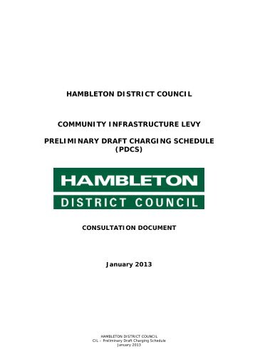 CIL Preliminary Draft Charging Schedule - Hambleton District Council