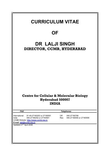 Dr Lalji Singh - CCMB