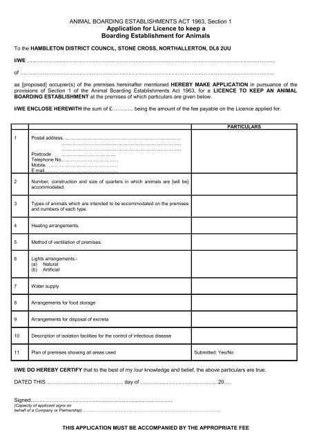 ANIMAL BOARDING ESTABLISHMENTS ACT 1963, Section 1