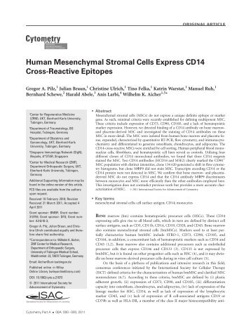 Human mesenchymal stromal cells express ... - School of Medicine