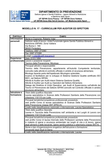 Curriculum TdP Dr Volpi.pdf - Prevenzione - Azienda USL 5 Pisa
