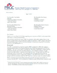 PBGC Letter - Pension Benefit Guaranty Corporation