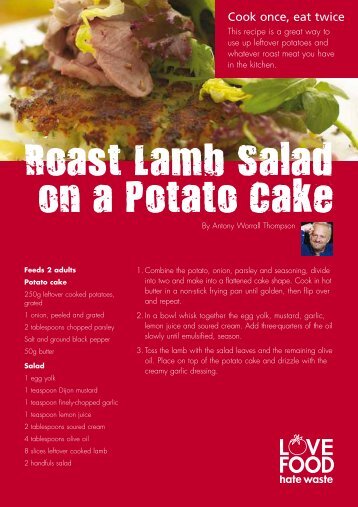 Love Food Hate Waste - Roast lamb salad on a potato cake
