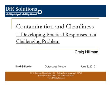 Contamination And Cleanliness IMAPS - DfR Solutions