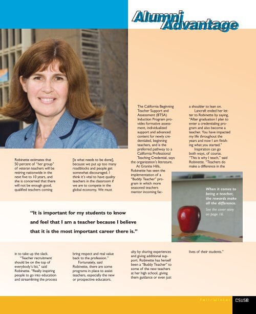 The Rigors and Rewards of Being a Teacher - CSUSB Magazine ...