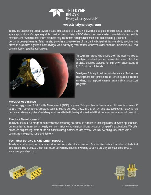 Download our Space Databook - Teledyne Relays