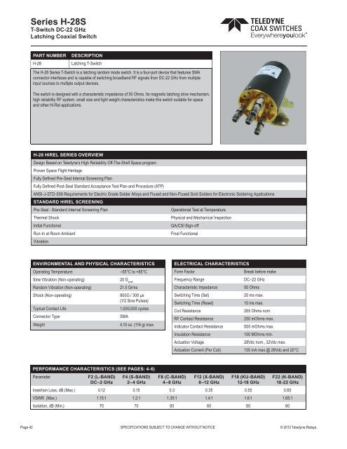 Download our Space Databook - Teledyne Relays