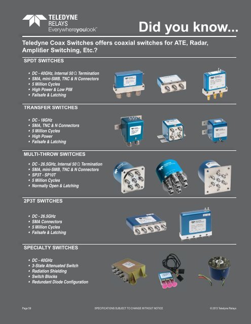 Download our Space Databook - Teledyne Relays