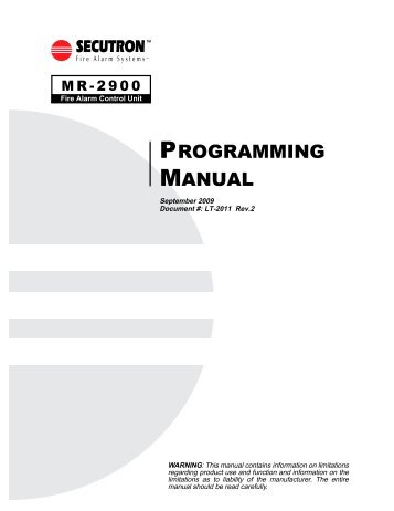 LT-2011_MR-2900_Programming_Manual - Secutron