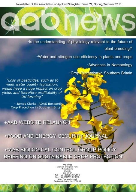The Complete Newsletter Association Of Applied Biologists